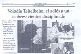 Volodia Teitelboim, el adiós a un "sobreviviente" disciplinado