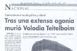 Tras una extensa agonía murió Volodia Teitelboim