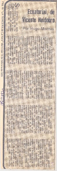 Ecuatorial, de Vicente Huidobro