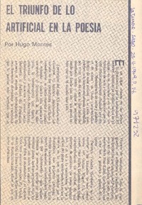 El triunfo de lo artificial en la poesía