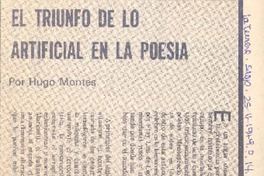 El triunfo de lo artificial en la poesía