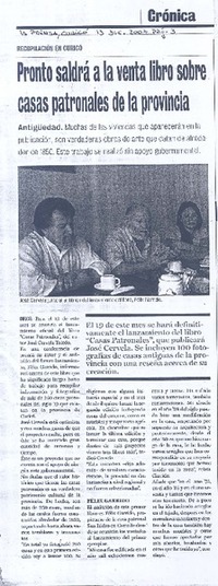 Pronto saldrá a la venta libro sobre casas patronales de la provincia