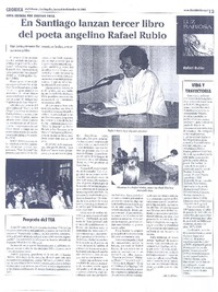 En Santiago lanzan tercer libro del poeta angelino Rafael Rubio