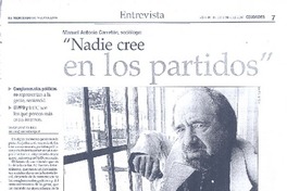 "Nadie cree en los partidos"