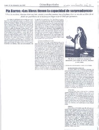 Pía Barros: "Los libros tienen la capacidad de sobreponernos"