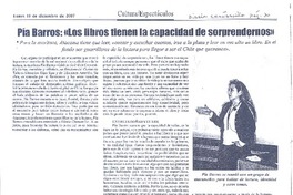 Pía Barros: "Los libros tienen la capacidad de sobreponernos"