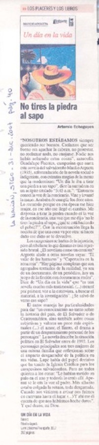 No tires la piedra al sapo