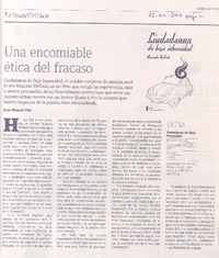 Una encomiable ética del fracaso