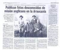 Publican fotos desconocidas de misión anglicana en la Araucanía