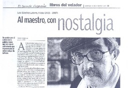 Al maestro, con nostalgia