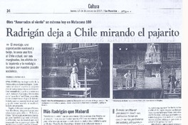 Radrigán deja a Chile mirando el pajarito