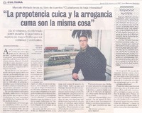 "La prepotencia cuica y la arrogancia cuma son la misma cosa"