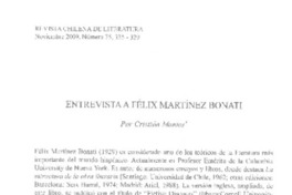 Entrevista a Félix Martínez Bonati (entrevista)