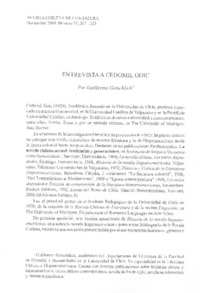 Entrevista a Cedomil Goic (entrevista)