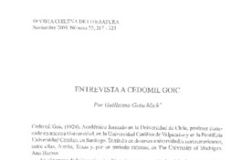 Entrevista a Cedomil Goic (entrevista)