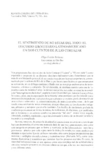 El sentimiento de no estar del todo: El discurso identitario latinoamericano en dos cuentos de Julio Cortázar
