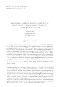 Hacia una poética de Soledad Fariña