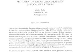 Hacia una poética de Soledad Fariña