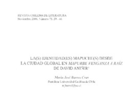 La(s) identidad(es) mapuche(s) desde la ciudad global en Mapurbe venganza a raíz de David Aniñir