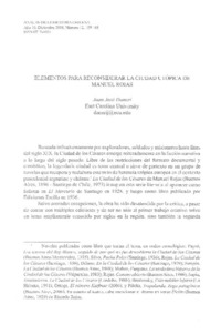 Elementos para considerar la ciudad itópica de Manuel Rojas