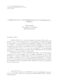 Gabriela Mistral: identidades sexuales, etno-raciales y utópicas