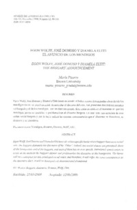 Egon Wolff, José Donoso y Diamela Eltit: el anuncio de los mendigos