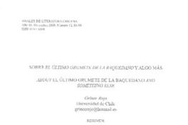 Sobre El último grumete de la Baquedano y algo más