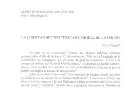 La libertad de conciencia en Miguel de Unamuno