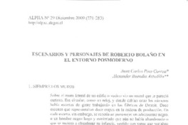 Escenarios y personajes de Roberto Bolaño en el entorno posmoderno