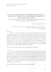 La desmaterialización del orden familiar y la figura del padre en Cuando éramos inmortales de Arturo Fontaine T.