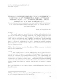 Tensiones entre literatura, ciencia, experiencia e historia en un intelectual de la Sattelzeit hispanoamericana