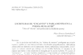 Escrituras de "encanto" y parlamento en la poesía huilliche