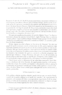 El sentido religioso en la poesía de Juan Antonio Massone