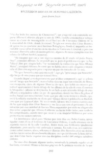 Recuerdos breves de Alfonso Calderón
