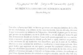 Mi presunta amistad con Alfonso Calderón