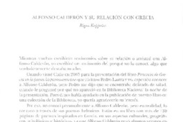 Alfonso Calderón y su relación con Grecia