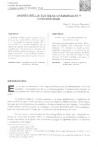 Andrés Bello: sus ideas gramaticales y ortográficas