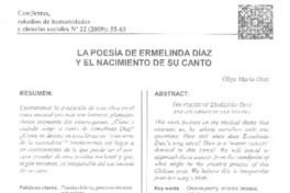 La poesía de Ermelinda Díaz y el nacimiento de su canto