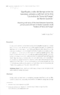Significado y valor del tiempo entre los kaweskar, yamana y selk'nam en la obra "Los indios de Tierra del Fuego" de Martín Gusinde