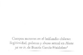 Cuerpos menores en el latifundio chileno