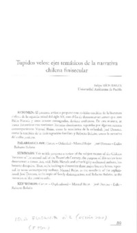 Tupidos velos: ejes temáticos de la narrativa chilena finisecular