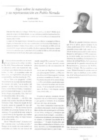 Algo sobre la naturaleza y su representación en Pablo Neruda