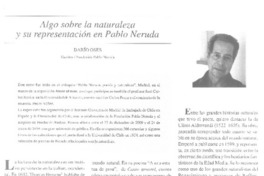Algo sobre la naturaleza y su representación en Pablo Neruda