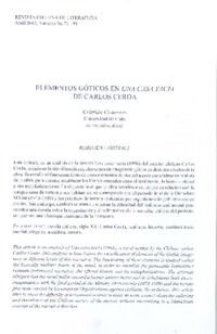 Elementos góticos de Una casa vacía de Carlos Cerda