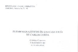 Elementos góticos de Una casa vacía de Carlos Cerda