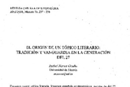 El origen de un tópico literario