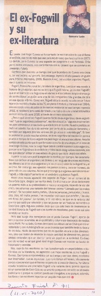 El ex-Fogwill y su ex-literatura