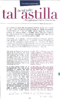 De tal palo, tal estilla (entrevista)