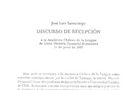Discurso de recepción