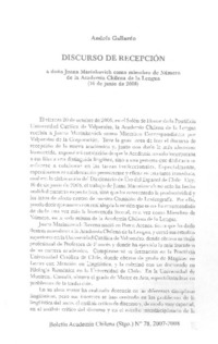 Discurso de recepción